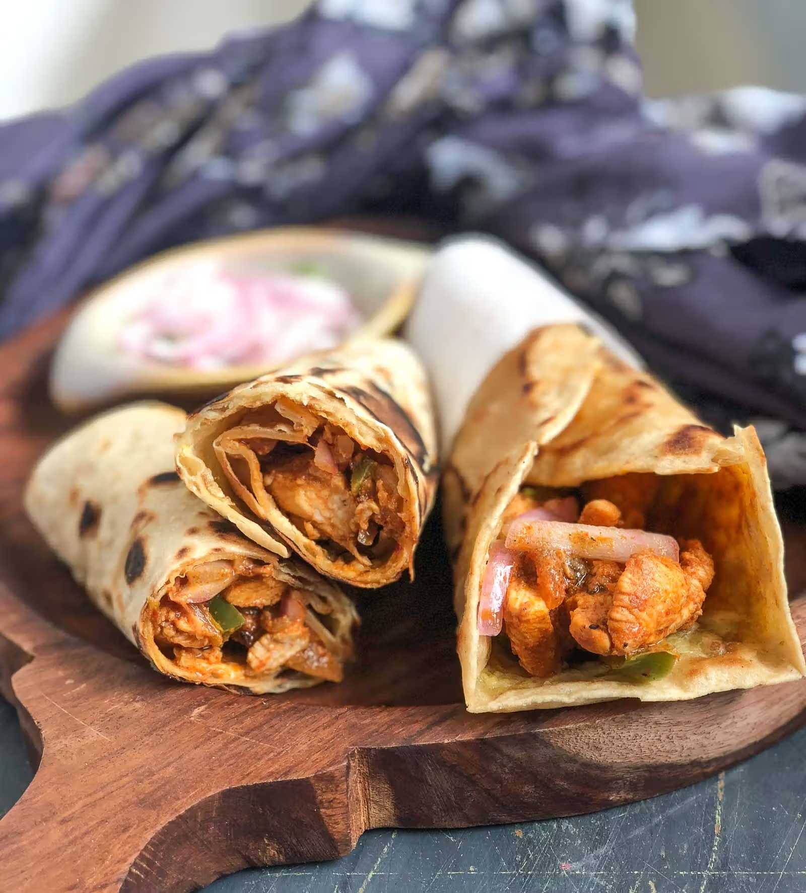 Double Chicken Tikka Roll