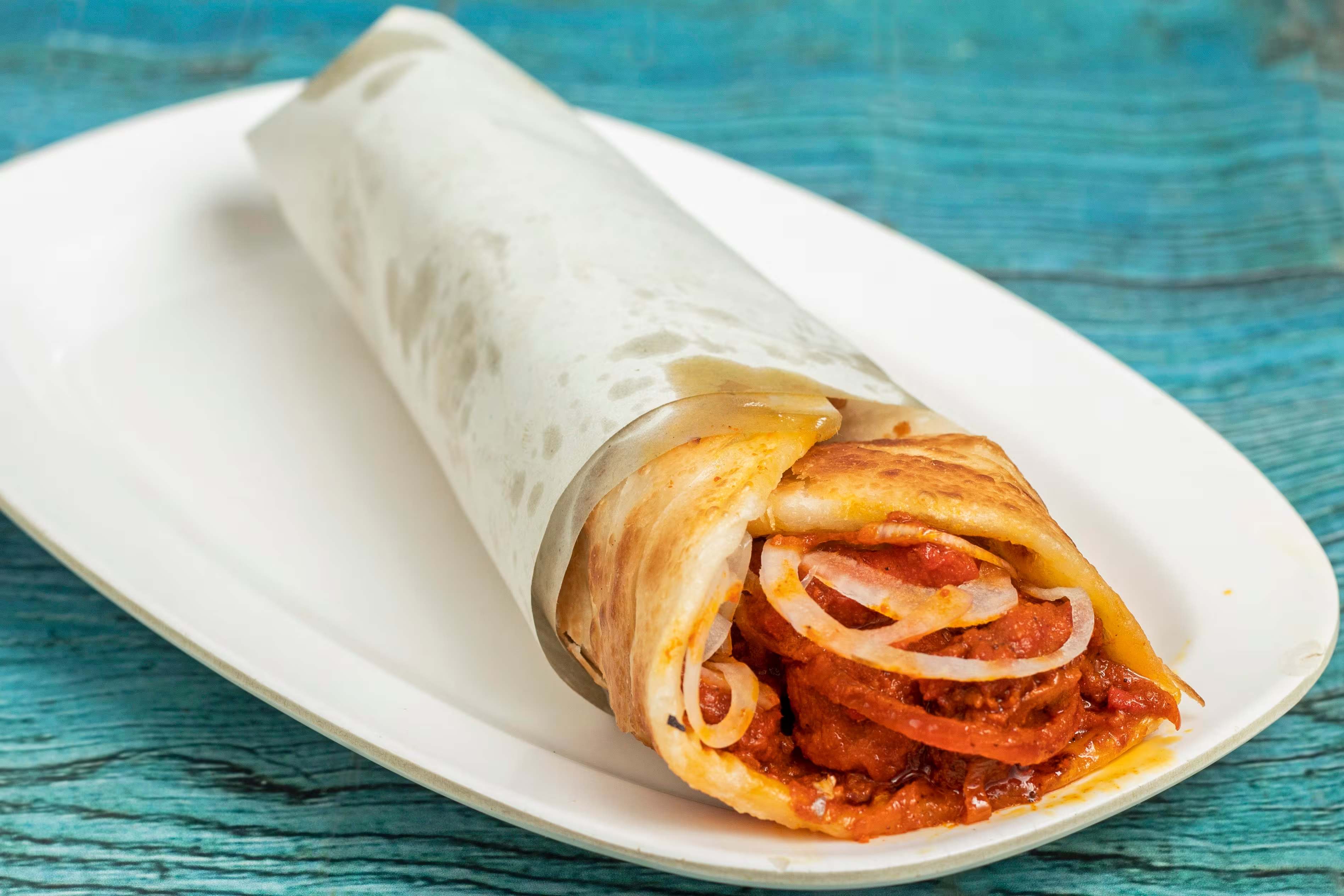 Single Egg Double Chicken Tikka Roll