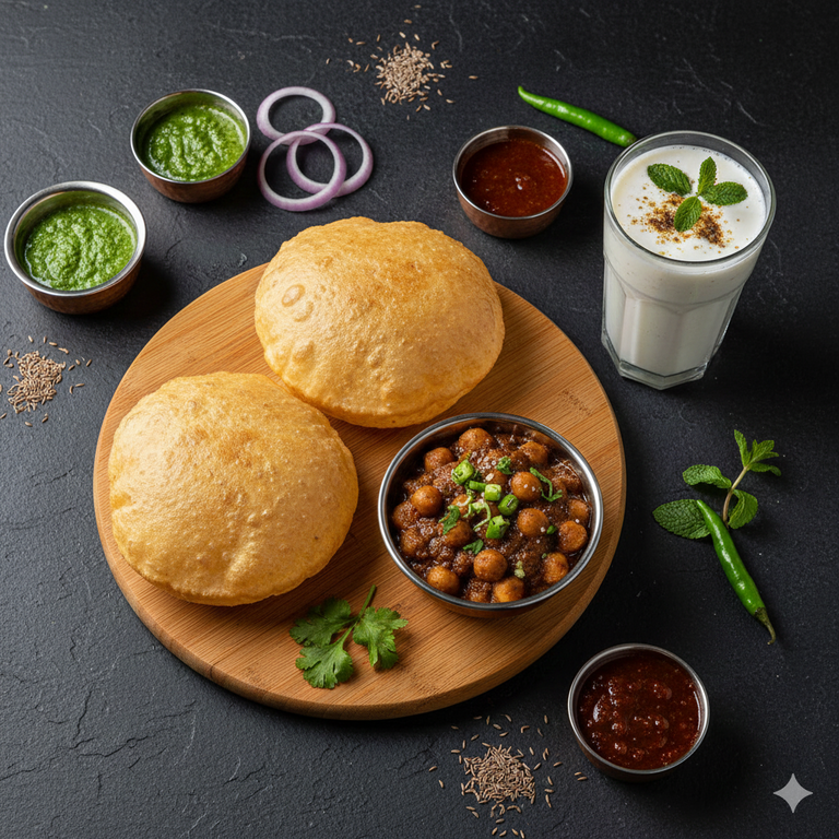 Chhole Bhature + Chaas